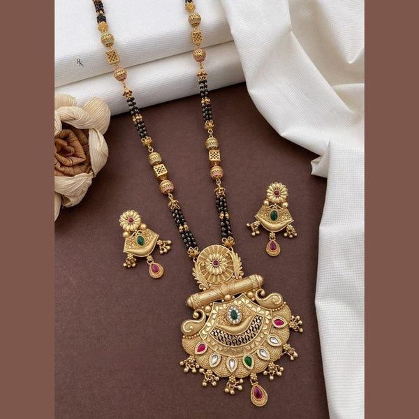 Akruti Collection Gold Plated Pota Stone Mangalsutra