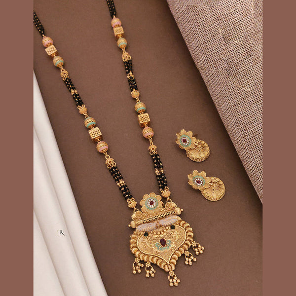 Akruti Collection Gold Plated Pota Stone Mangalsutra