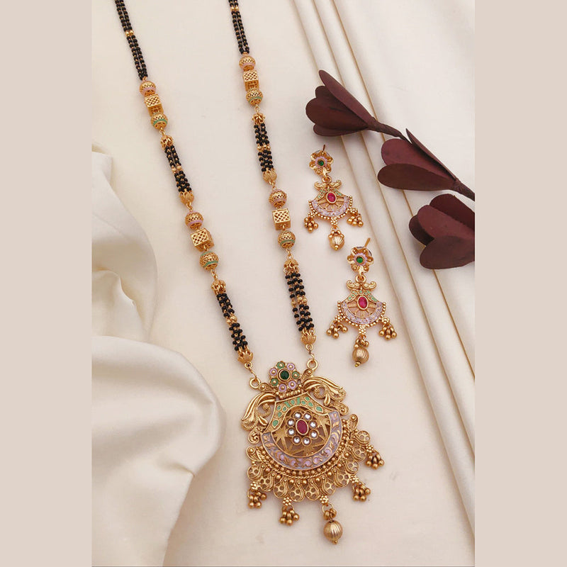 Akruti Collection Gold Plated Pota Stone Mangalsutra