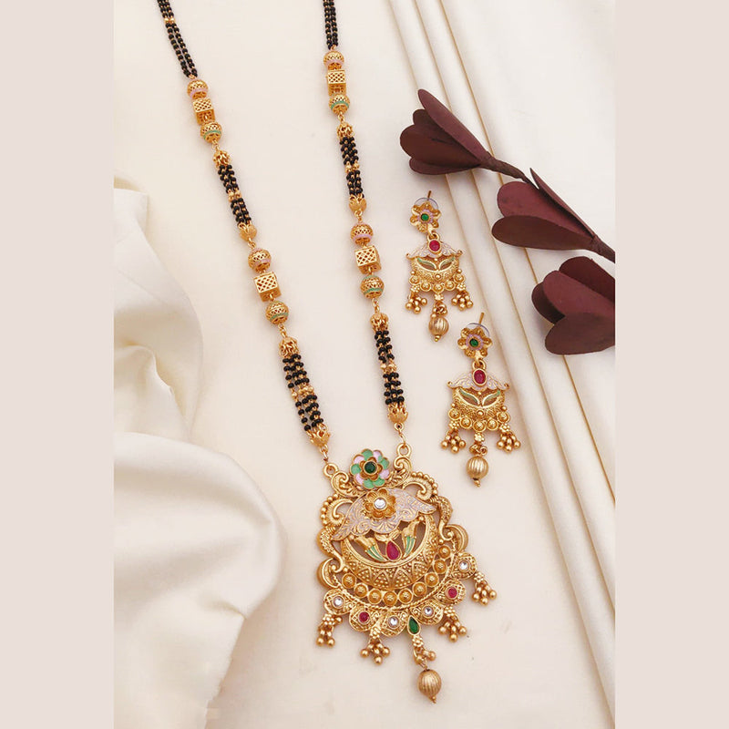 Akruti Collection Gold Plated Pota Stone Mangalsutra