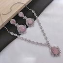 Akruti Collection Silver Plated American Diamonds Necklace Set