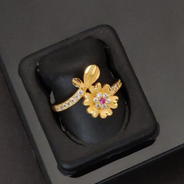 Akruti Collection Gold Plated Austrian Stone Ring