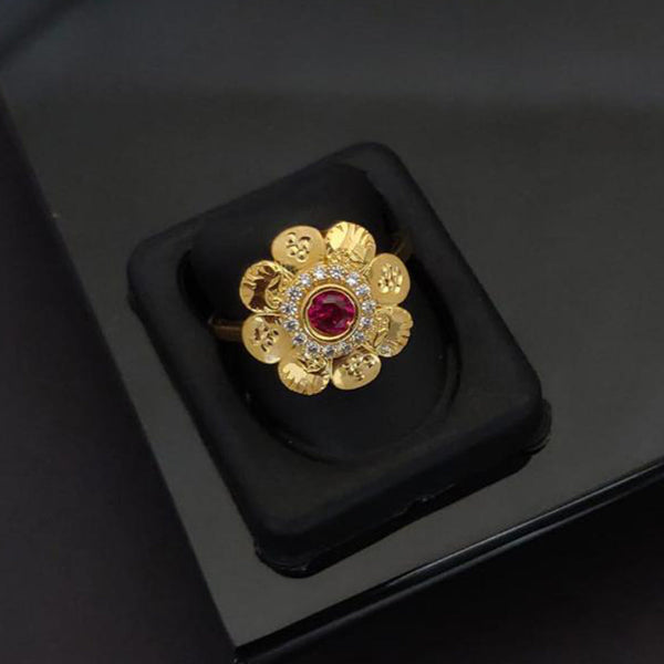 Akruti Collection Gold Plated Austrian Stone Ring