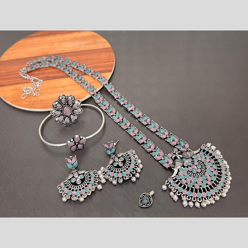 Akruti Collection Oxidised Plated Combo Set