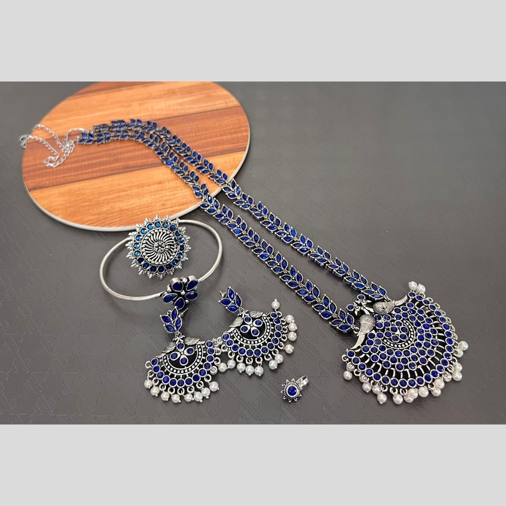 Akruti Collection Oxidised Plated Combo Set