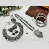 Akruti Collection Oxidised Plated Neckalce Combo Set