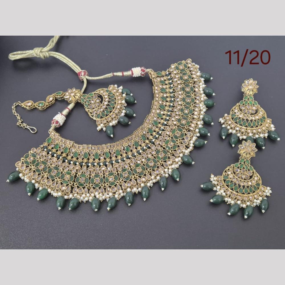 Akruti Collection Gold Plated Crystal Stone Neckalce Set