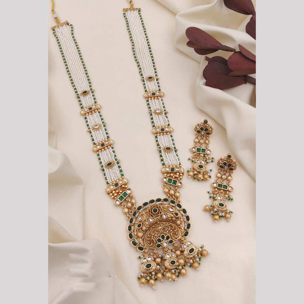 Akruti Collection Gold Plated Crystal Stone Neckalce Set