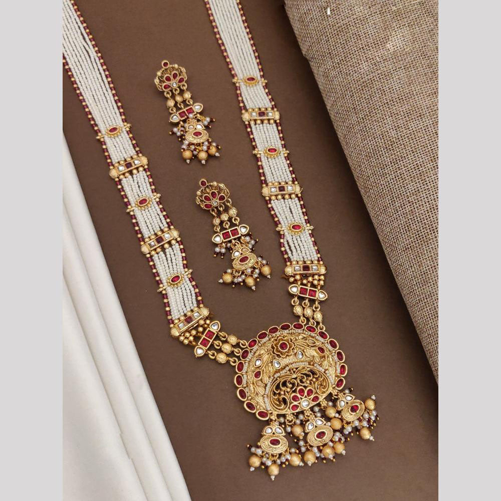 Akruti Collection Gold Plated Crystal Stone Neckalce Set