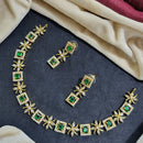 Akruti Collection Gold Plated American Diamond Necklace Set