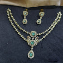 Akruti Collection Gold Plated American Diamond Necklace Set