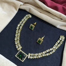 Akruti Collection Gold Plated American Diamond Necklace Set