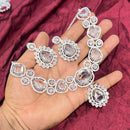 Akruti Collection Silver Plated American Diamond Necklace Set