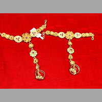 Akruti Collection Gold Plated Pota Stone Hand Harness