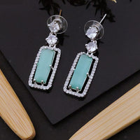 Akruti Collection American Diamond Dangler Earrings | Elegant Party Wear