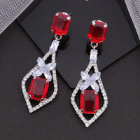 Akruti Collection American Diamond Dangler Earrings for Women