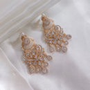 Akruti Collection Gold Plated Polki Kundan Dangler Earrings