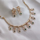 Akruti Collection Gold Plated Polki Kundan Stone And Pearls Necklace Set