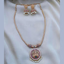 Akruti Collection Gold Plated Kundan Stone Temple And Pearl Necklace Set