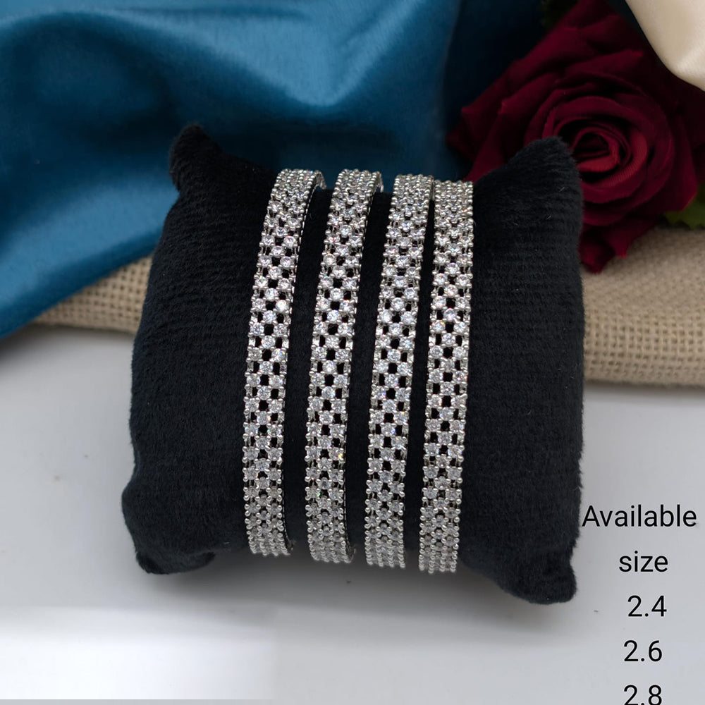 Akruti Collection Premium Silver Polish American Diamond Bangles