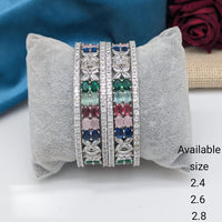 Akruti Collection Premium Silver Polish American Diamond Bangles