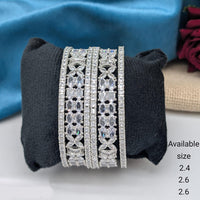 Akruti Collection Premium Silver Polish American Diamond Bangles