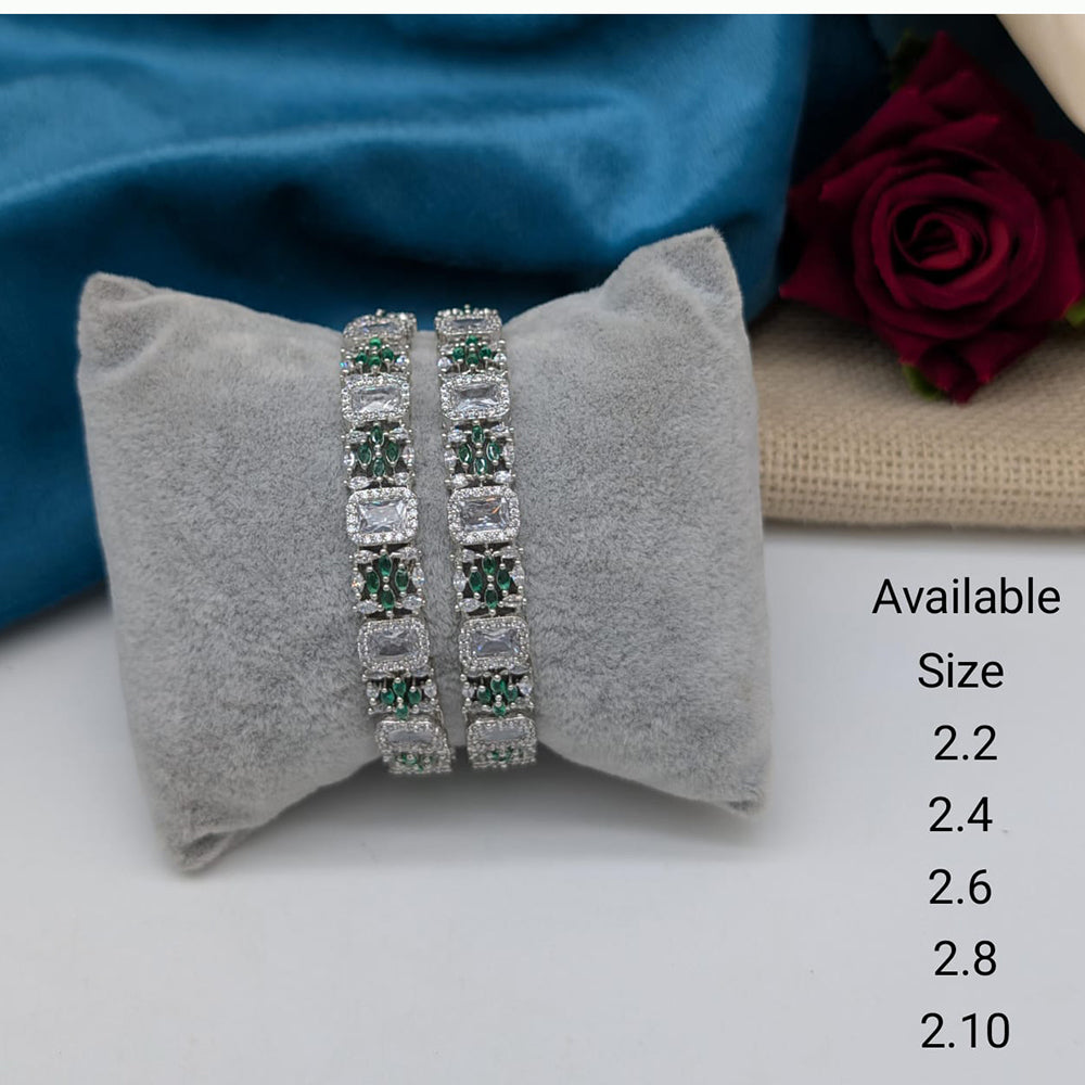 Akruti Collection Premium Silver Polish American Diamond Bangles