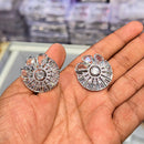 Akruti Collection Silver Plated AD Stud Earrings