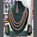 Akruti Collection Gold Plated Pota Stone And Austrian Multi Layer Necklace Set