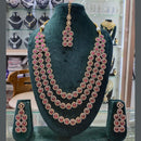 Akruti Collection Gold Plated Pota Stone And Austrian Multi Layer Necklace Set