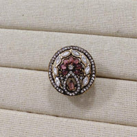 Akruti Collection Gold Plated Pota Stone Ring