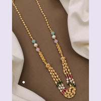 Akruti Collection Gold Plated Beads Long Necklace