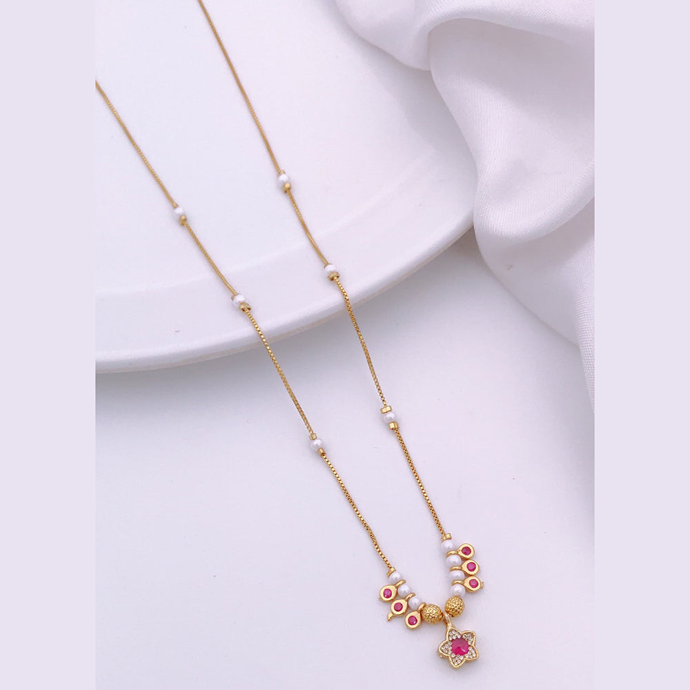 Akruti Collection Gold Plated Pota Stone Necklace