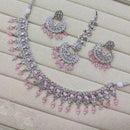 Akruti Collection Silver Plated Crystal Stone Beads Necklace Set