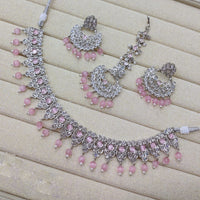 Akruti Collection Silver Plated Crystal Stone Beads Necklace Set