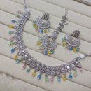 Akruti Collection Silver Plated Crystal Stone Beads Necklace Set