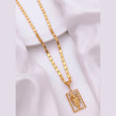Akruti Collection Gold Plated Austrian Stone Temple Men's Chain Pendant