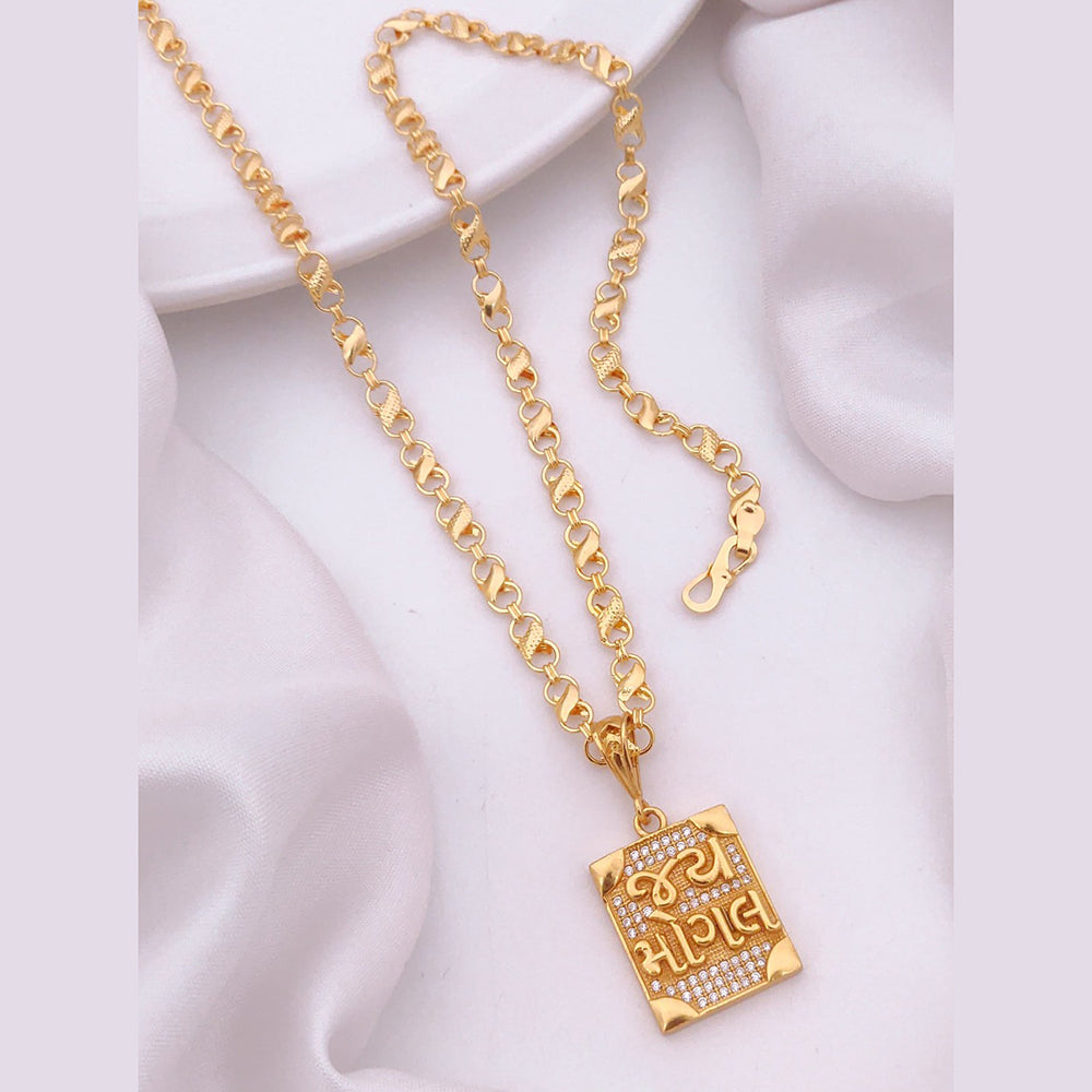 Akruti Collection Gold Plated Austrian Stone Men's Chain Pendant
