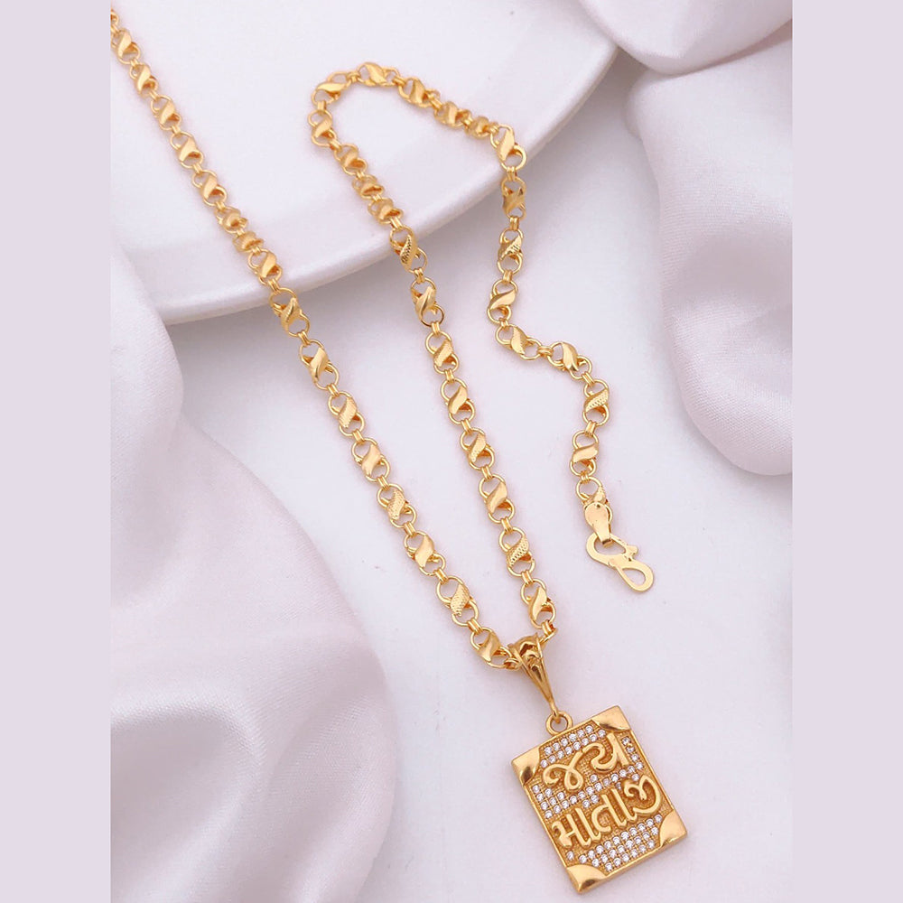 Akruti Collection Gold Plated Austrian Stone Men's Chain Pendant