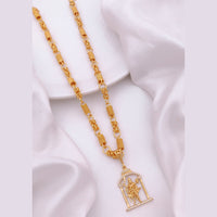 Akruti Collection Gold Plated Austrian Stone Temple Men's Chain Pendant