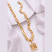 Akruti Collection Gold Plated Austrian Stone Men's Chain Pendant
