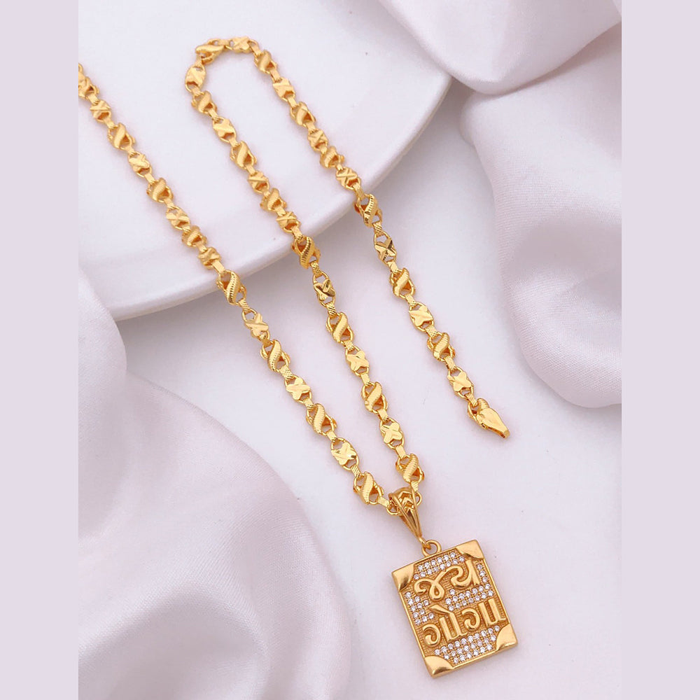 Akruti Collection Gold Plated Austrian Stone Men's Chain Pendant