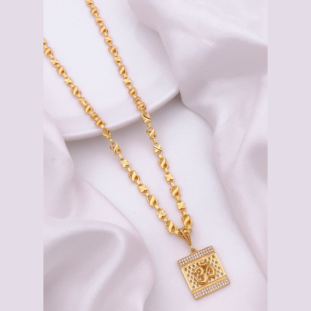 Akruti Collection Gold Plated Austrian Stone Men's Chain Pendant