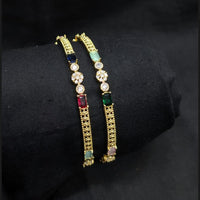 Akruti Collection Premium Gold Plated American Diamond Bangles