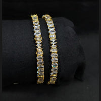 Akruti Collection Premium Gold Plated American Diamond Bangles