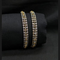 Akruti Collection Premium Gold Plated American Diamond Bangles