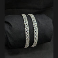 Akruti Collection Premium Silver Plated American Diamond Bangles