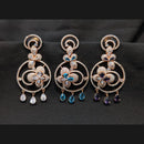 Akruti Collection Rose Gold Plated American Daimonds Dangler Earrings