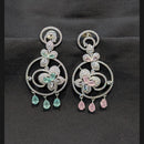 Akruti Collection Silver Plated American Daimonds Dangler Earrings 