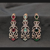 Akruti Collection Rose Gold Plated American Daimonds Dangler Earrings 